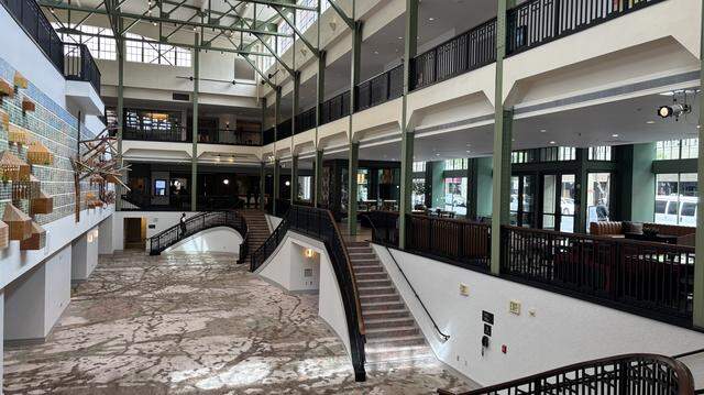 The former public market at the corner of 13th and J streets, designed by famed architect Julia Morgan in the 1920s, is now a food and beverage area for the Sheraton Grand Sacramento hotel. The entire hotel, including the former market, recently was renovated at a cost of about $35 million.